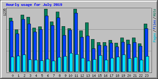Hourly usage for July 2019