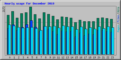 Hourly usage for December 2019