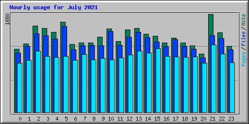 Hourly usage for July 2021