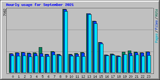 Hourly usage for September 2021