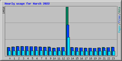 Hourly usage for March 2022